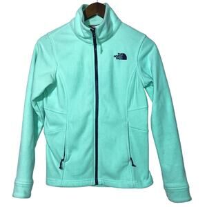 The North Face Fleece Front Zip Long Sleeve Mint Green Jacket XS